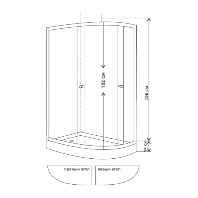 Душевой уголок Водный мир 120х85 с поддоном правый Хром / Матовое Душевой уголок Водный мир 120х85 с поддоном правый Хром / Матовое — изображение 3
