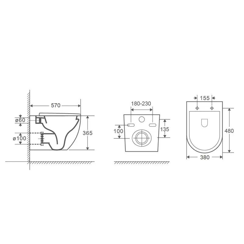 Унитаз подвесной Azario Deya с сиденьем Унитаз подвесной Azario Deya с сиденьем — изображение 3