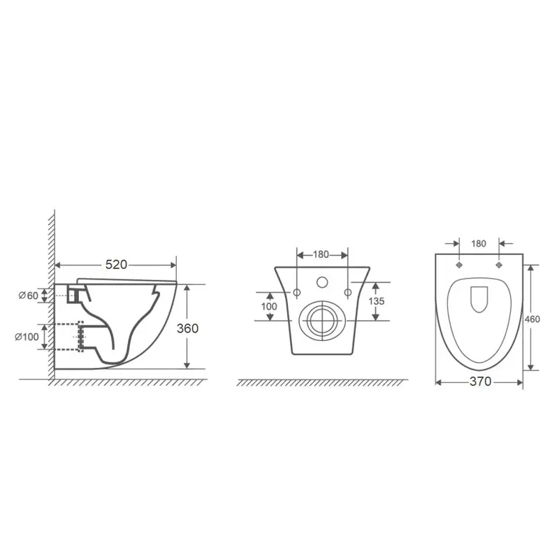 Унитаз подвесной Azario Deva + с сиденьем Белый AZ-2117 Унитаз подвесной Azario Deva + с сиденьем Белый AZ-2117 — изображение 3
