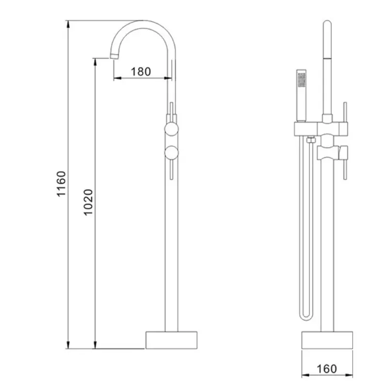 Смеситель напольный Comforty FE018M-CMT Черный матовый Смеситель напольный Comforty FE018M-CMT Черный матовый — изображение 4