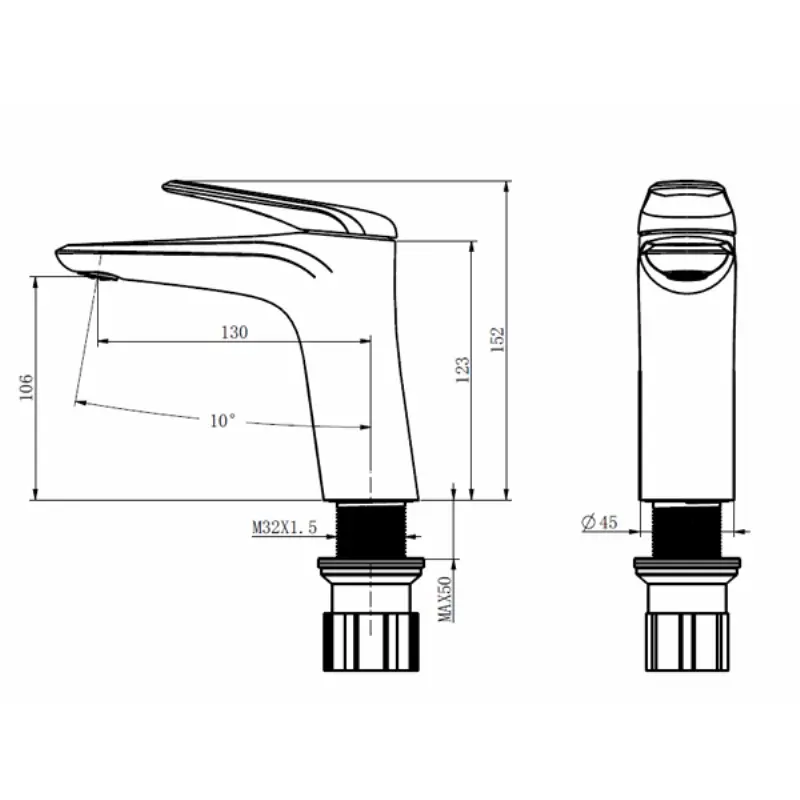 Смеситель для раковины Comforty FC074A-CGT Графит Смеситель для раковины Comforty FC074A-CGT Графит — изображение 4