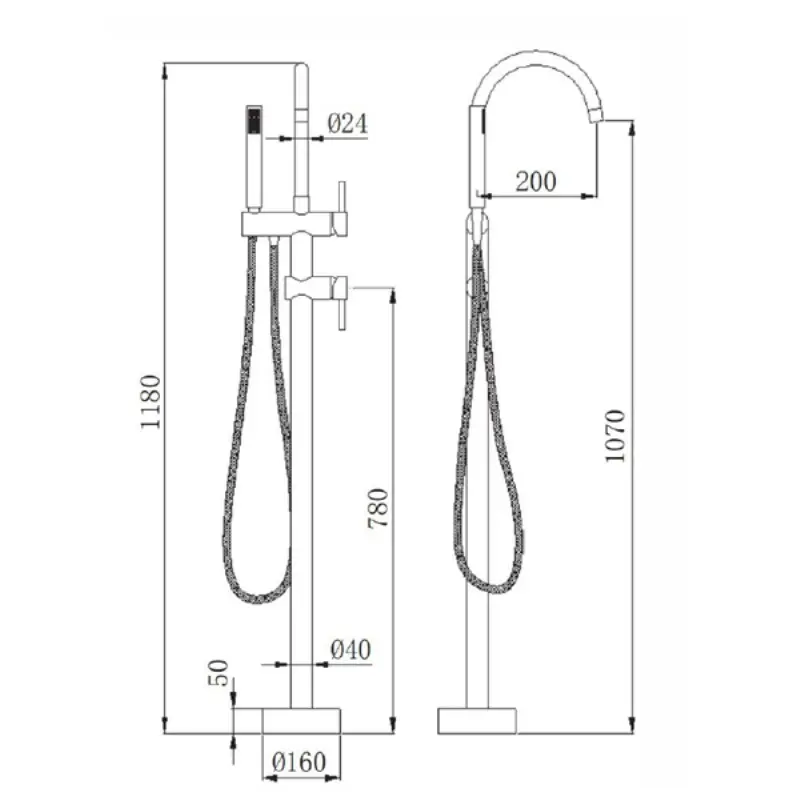 Смеситель напольный Comforty FE0002-CCT Хром глянцевый Смеситель напольный Comforty FE0002-CCT Хром глянцевый — изображение 4