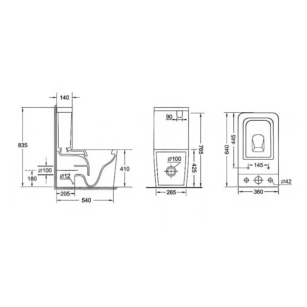 Унитаз-компакт Grossman Черный матовый GR-4445BMS Унитаз-компакт Grossman Черный матовый GR-4445BMS — изображение 5