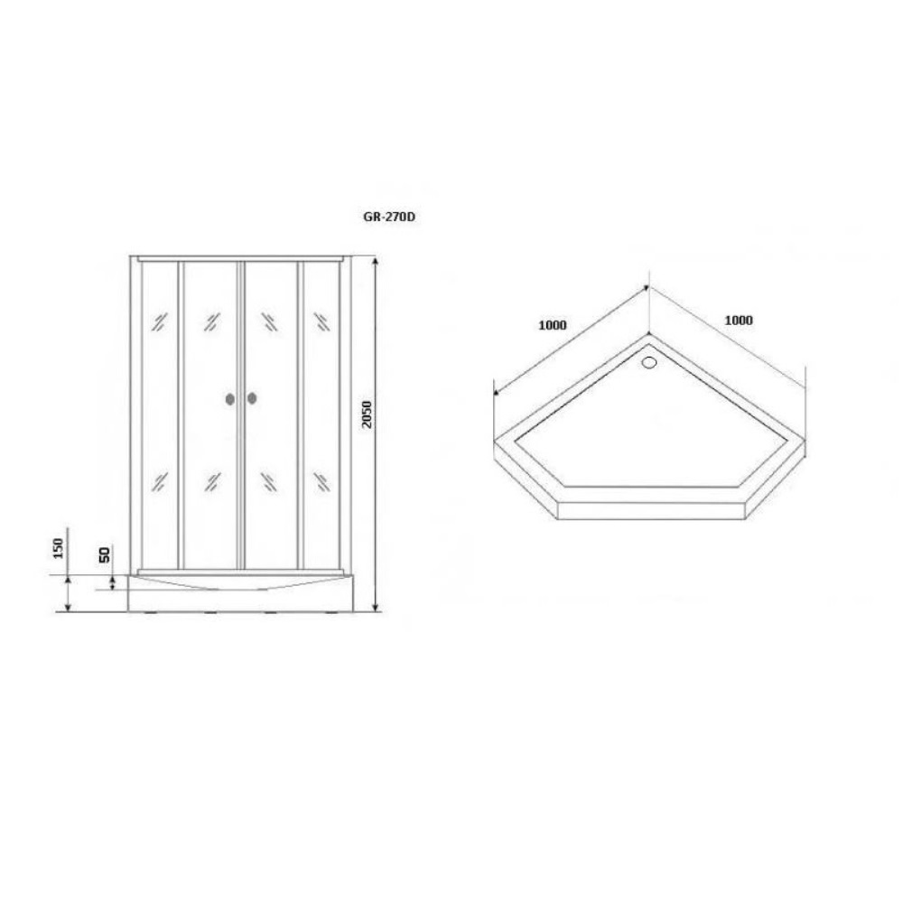 Душевая кабина Grossman Classic 100х100 Хром / Матовое GR170D Душевая кабина Grossman Classic 100х100 Хром / Матовое GR170D — изображение 4