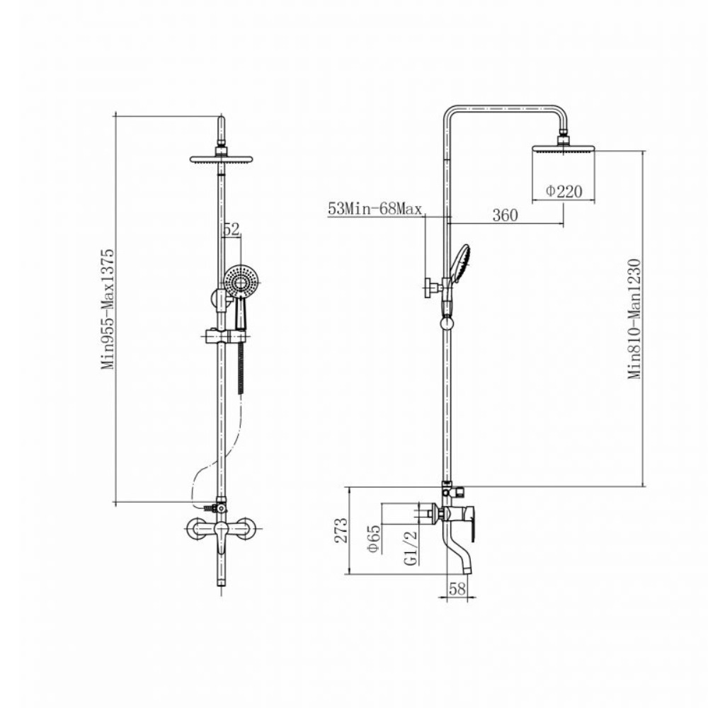 Душевая система Fashun PLStart с изливом Черный матовый PL2401-7 Душевая система Fashun PLStart с изливом Черный матовый PL2401-7 — изображение 4