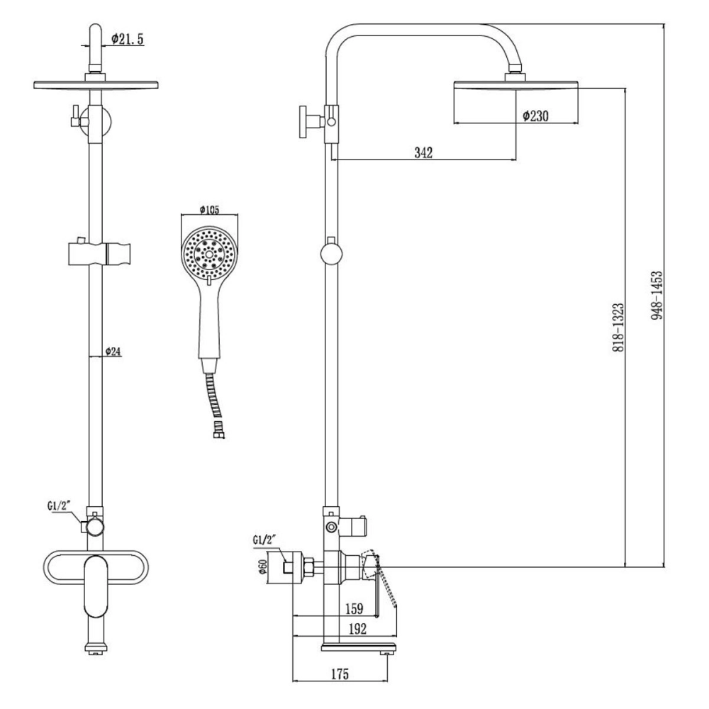 Душевая система Savol S60 с изливом Хром глянцевый S-600308 Душевая система Savol S60 с изливом Хром глянцевый S-600308 — изображение 2