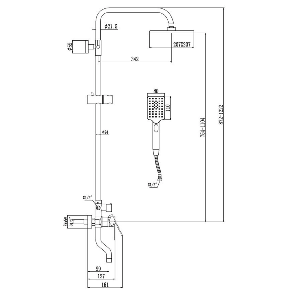 Душевая система Savol S60 с изливом Хром глянцевый S-602242 Душевая система Savol S60 с изливом Хром глянцевый S-602242 — изображение 2