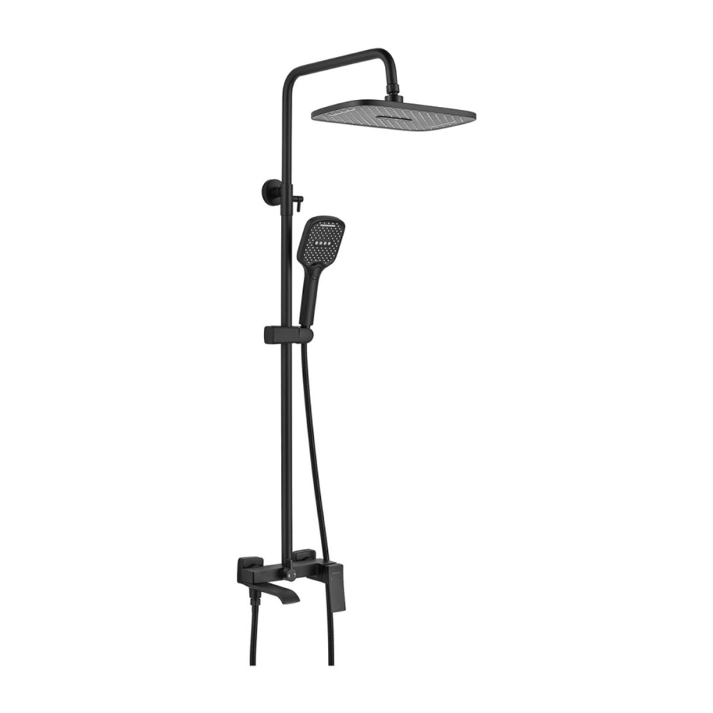 Душевая система Shevanik S40 с изливом Черный матовый S4036H Душевая система Shevanik S40 с изливом Черный матовый S4036H