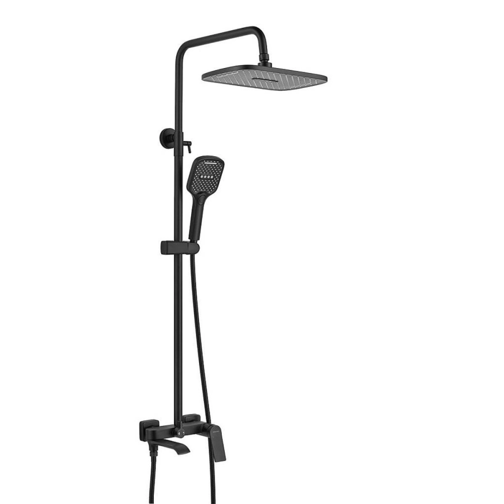 Душевая система Shevanik S41 с изливом Черный матовый S4136H Душевая система Shevanik S41 с изливом Черный матовый S4136H