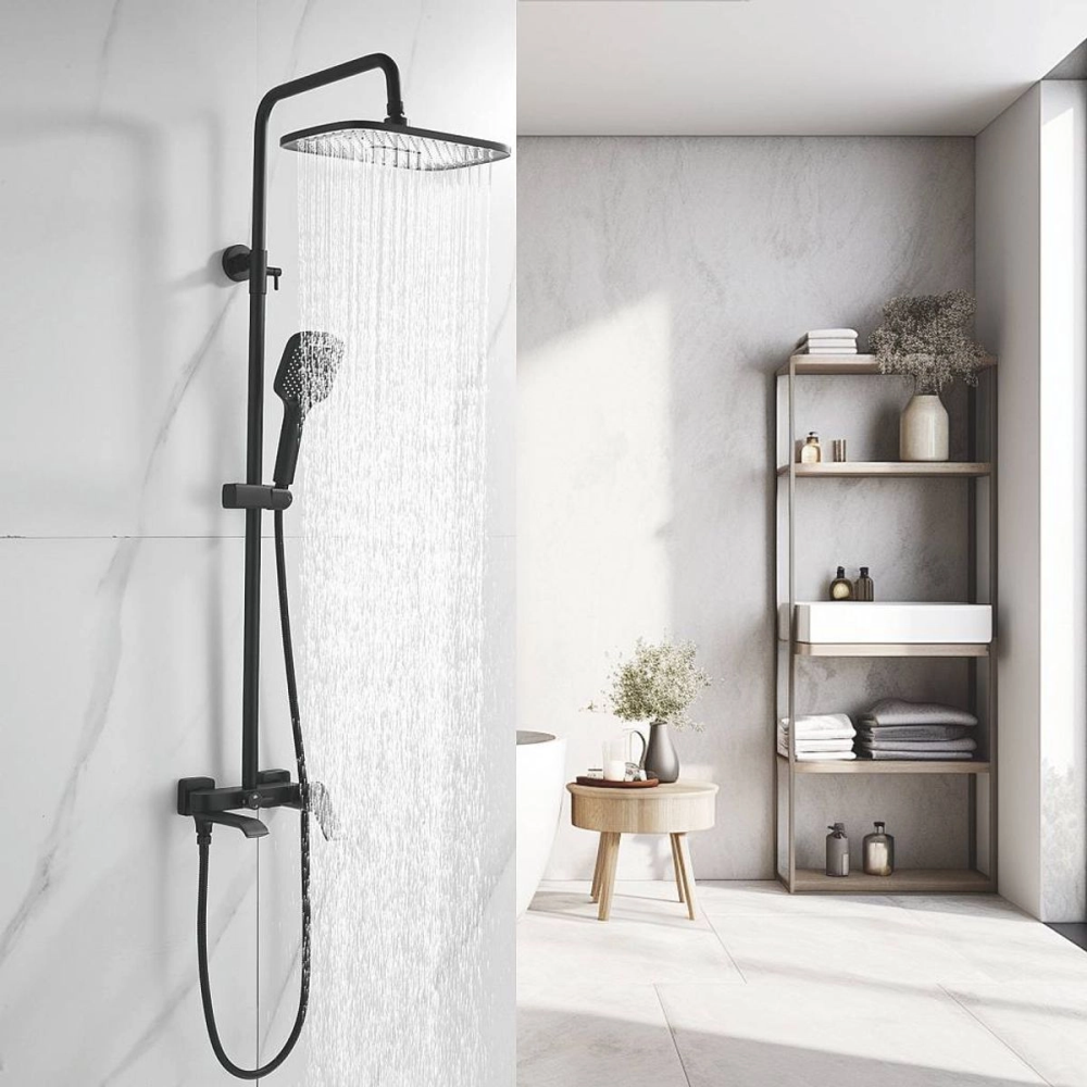 Душевая система Shevanik S41 с изливом Черный матовый S4136H Душевая система Shevanik S41 с изливом Черный матовый S4136H — изображение 3