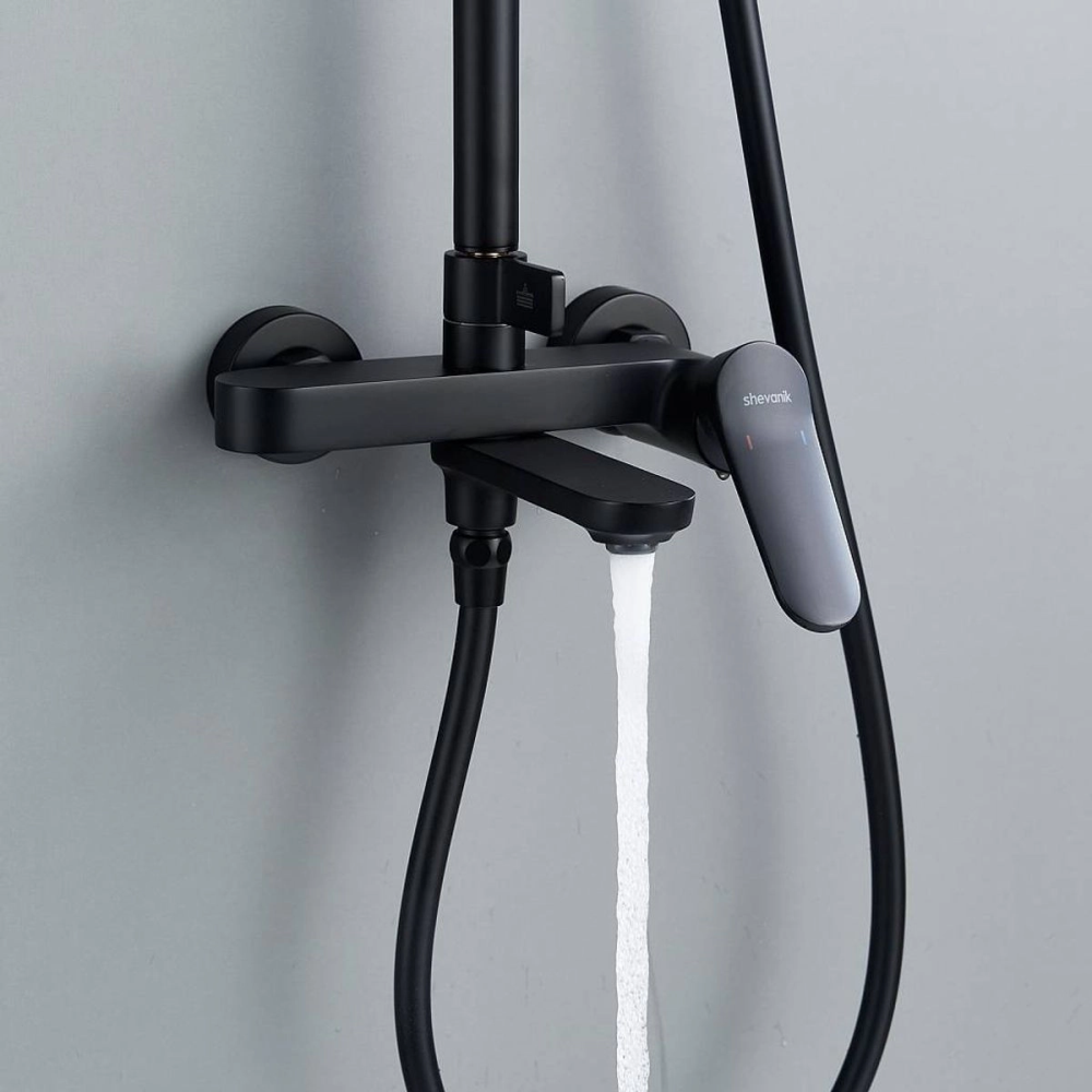 Душевая система Shevanik S43 с изливом Черный матовый S4336H Душевая система Shevanik S43 с изливом Черный матовый S4336H — изображение 4