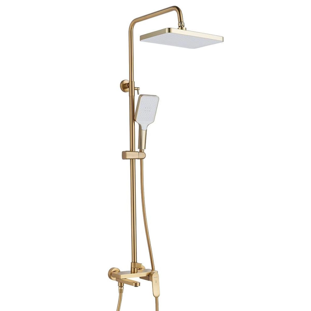 Душевая система Shevanik S45 с изливом Золото матовое S4536G Душевая система Shevanik S45 с изливом Золото матовое S4536G