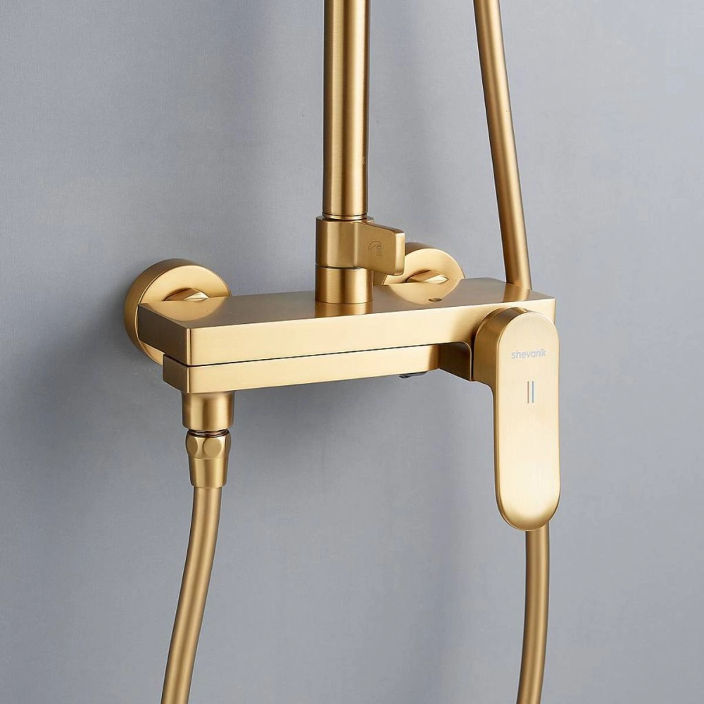 Душевая система Shevanik S45 с изливом Золото матовое S4536G Душевая система Shevanik S45 с изливом Золото матовое S4536G — изображение 3