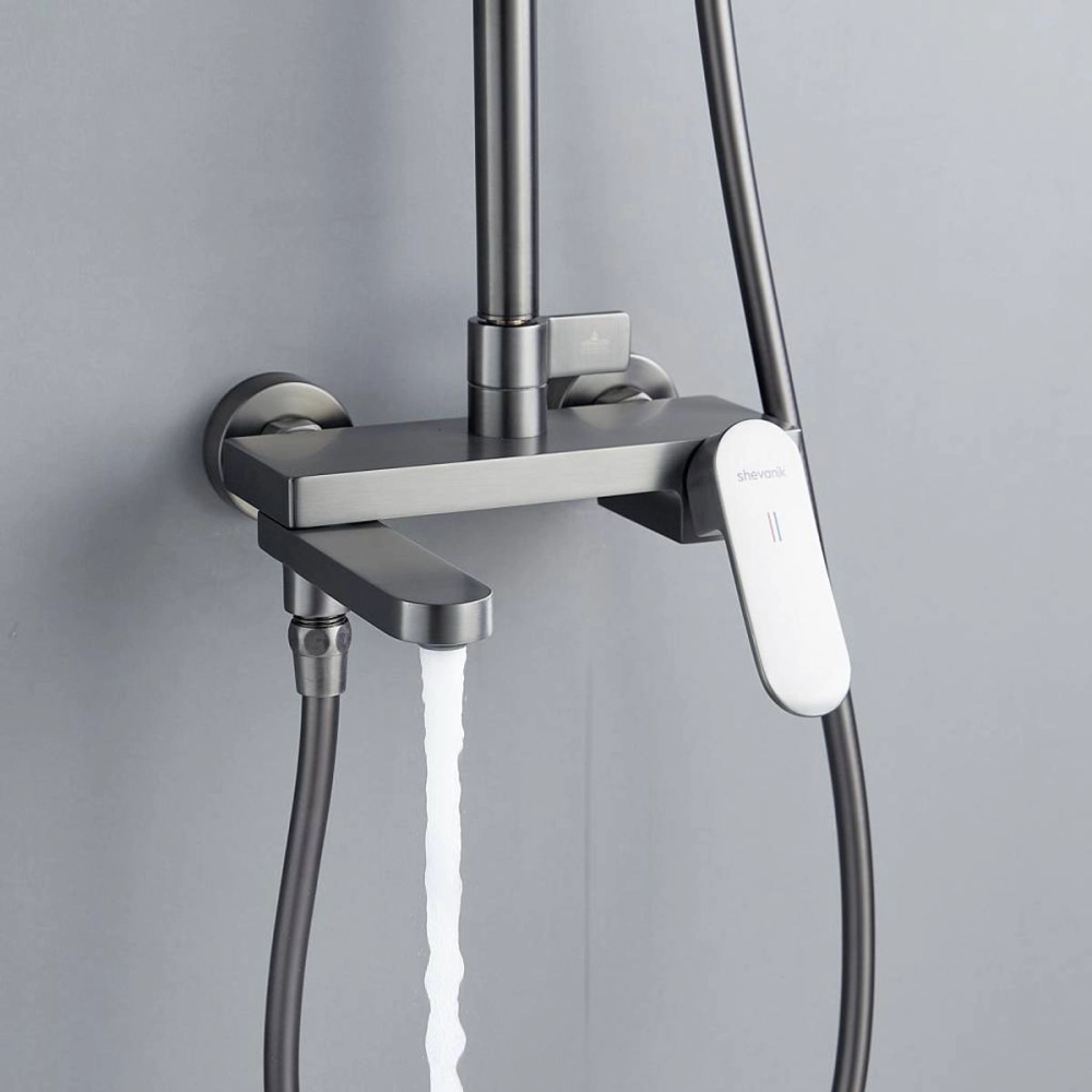 Душевая система Shevanik S45 с изливом Оружейная сталь S4536T Душевая система Shevanik S45 с изливом Оружейная сталь S4536T — изображение 4