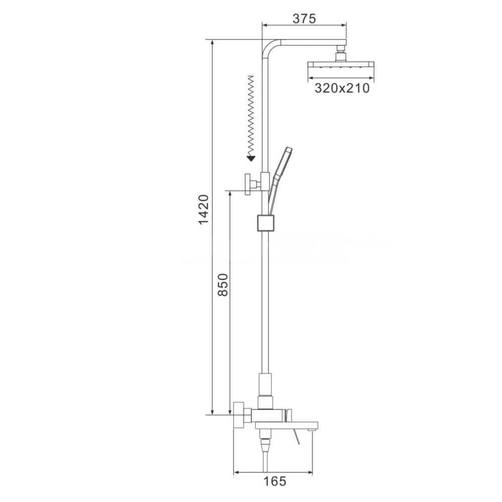 Душевая система Shevanik S46 с изливом Хром глянцевый S4636 Душевая система Shevanik S46 с изливом Хром глянцевый S4636 — изображение 5