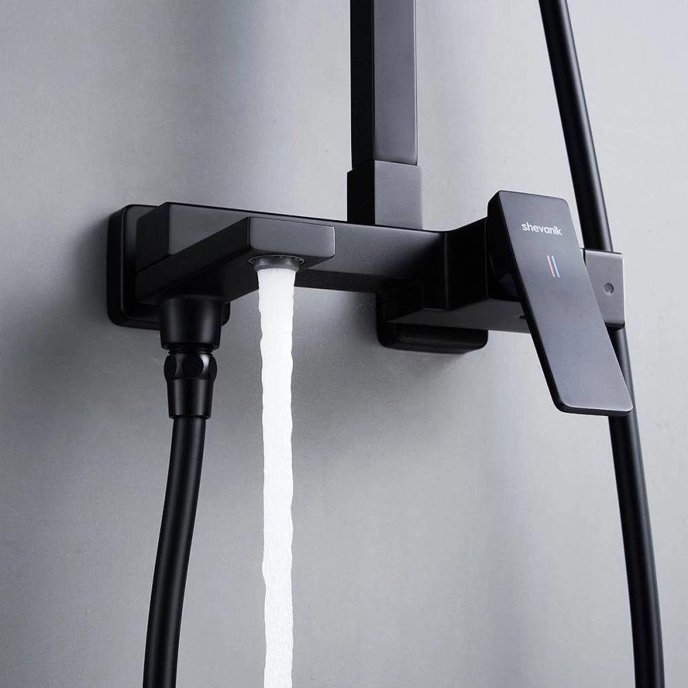 Душевая система Shevanik S46 с изливом Черный матовый S4636H Душевая система Shevanik S46 с изливом Черный матовый S4636H — изображение 4