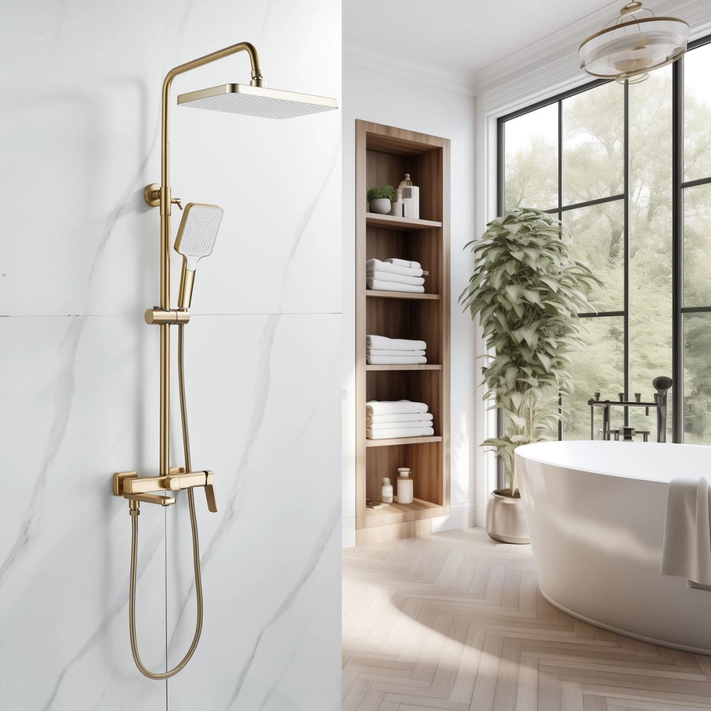 Душевая система Shevanik S99 с изливом Золото матовое S9936G Душевая система Shevanik S99 с изливом Золото матовое S9936G — изображение 2