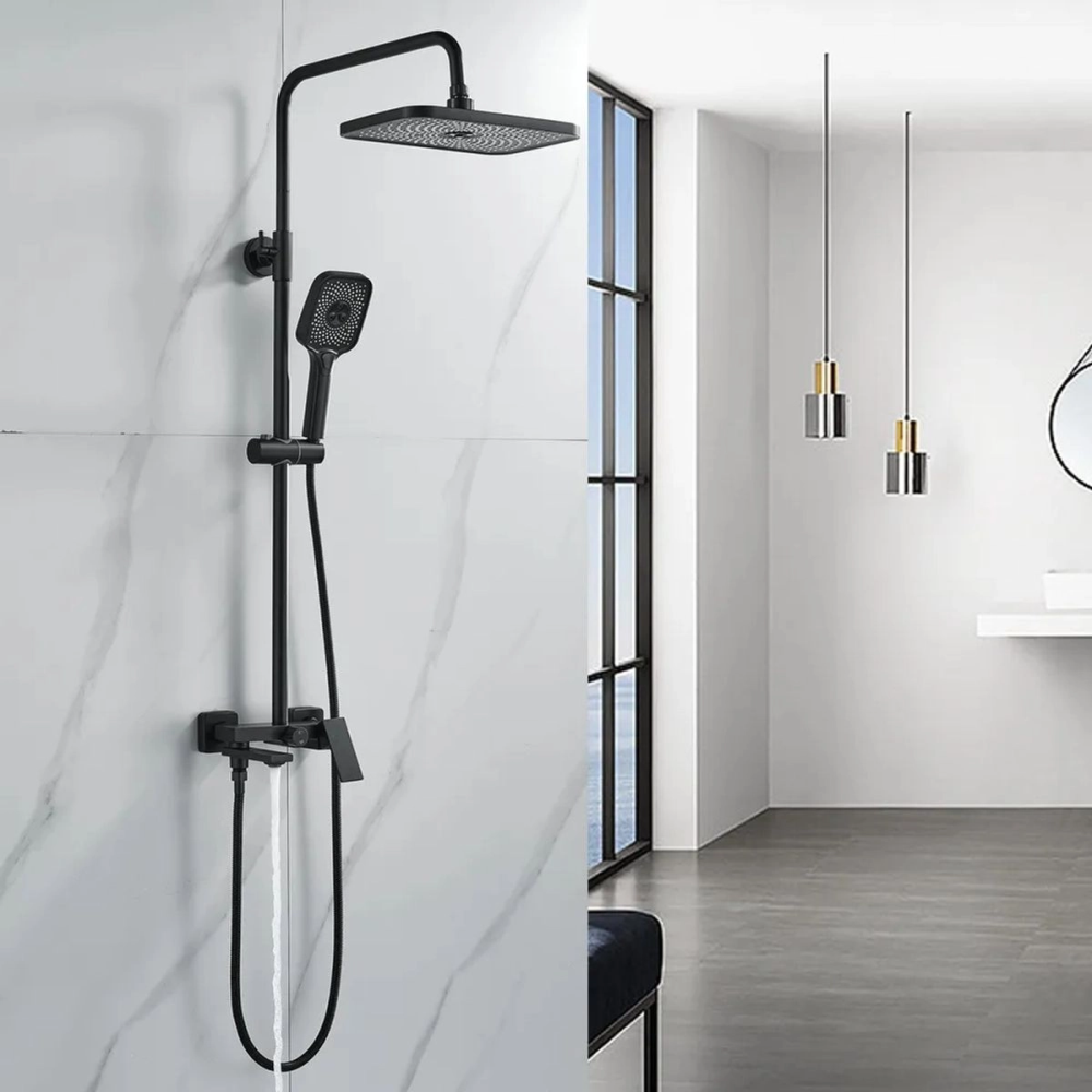 Душевая система Shevanik с изливом Черный матовый S9936H Душевая система Shevanik с изливом Черный матовый S9936H — изображение 4