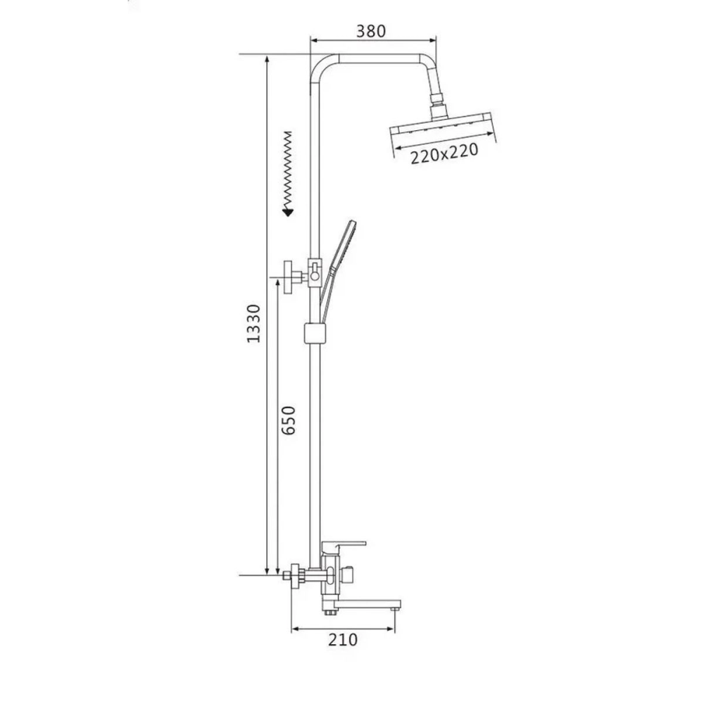Душевая система Shevanik с изливом Черный матовый S9936H Душевая система Shevanik с изливом Черный матовый S9936H — изображение 5