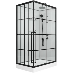 Душевая кабина Niagara Standart 80х120 правая Черный / Прозрачное ST120/80/15QR/KL/BKT