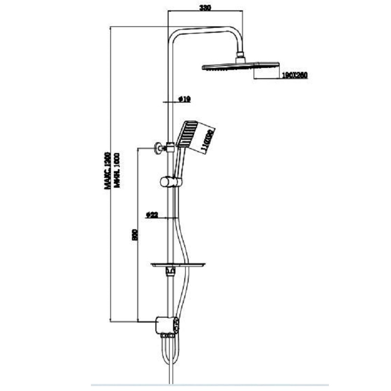 Душевая стойка Esko Singapore Хром глянцевый ST1450 Душевая стойка Esko Singapore Хром глянцевый ST1450 — изображение 2