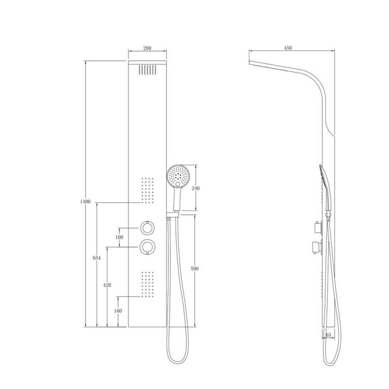 Душевая панель Taliente Amato гидромассажная Хром глянцевый ТА-G-S01C Душевая панель Taliente Amato гидромассажная Хром глянцевый ТА-G-S01C — изображение 2