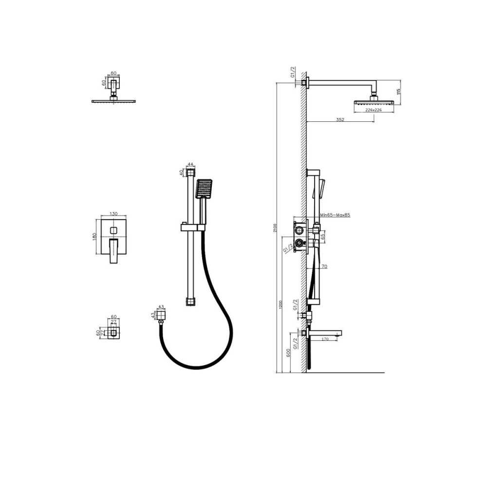 Душевая встройка Rush Thira с изливом Хром глянцевый TR3635-60 Душевая встройка Rush Thira с изливом Хром глянцевый TR3635-60 — изображение 6