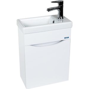 Тумба подвесная Viant Рим 40 с раковиной Como Белый глянцевый VRIM40CO-T1STP