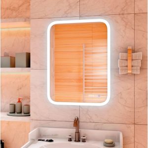 Зеркало Агата Glamour 60 с сенсором и часами ЗЛП272